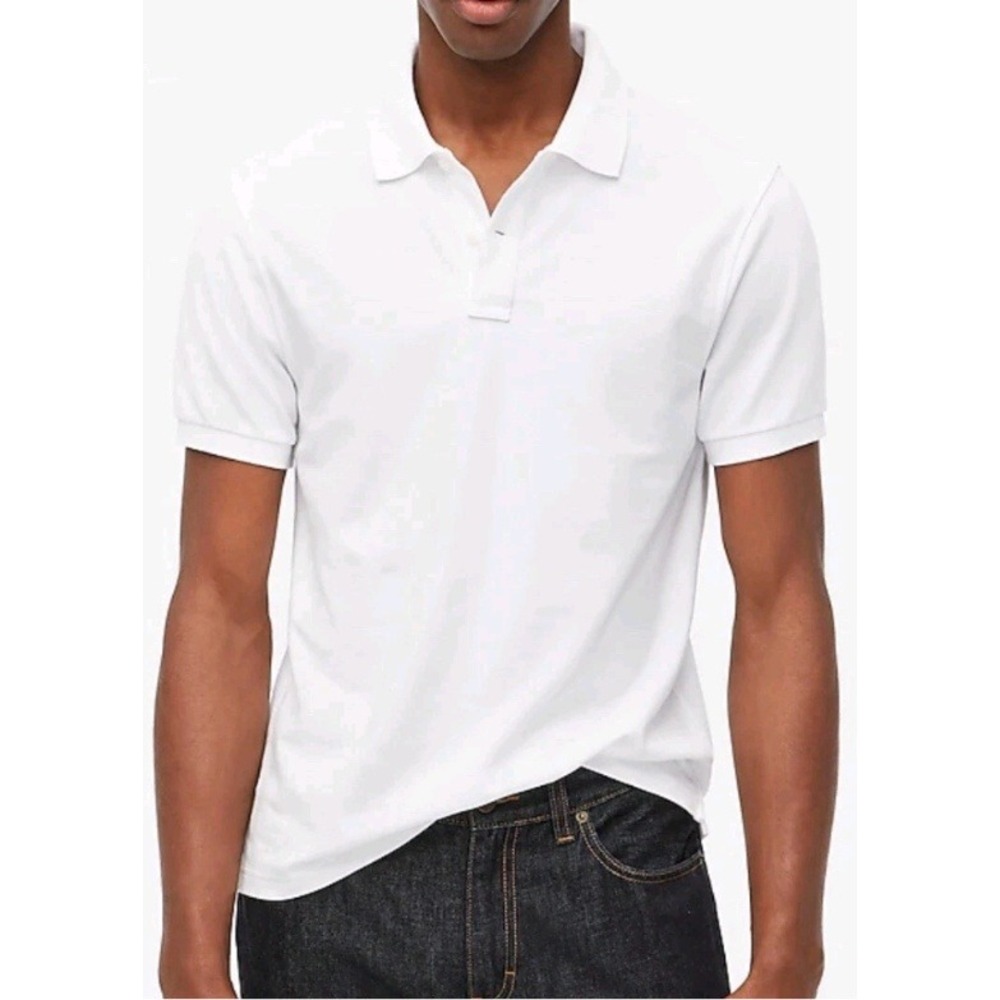 J.Crew Mens White‎ Polo Shirt Short Sleeve Casual Top Cotton Blend Size S NWOT